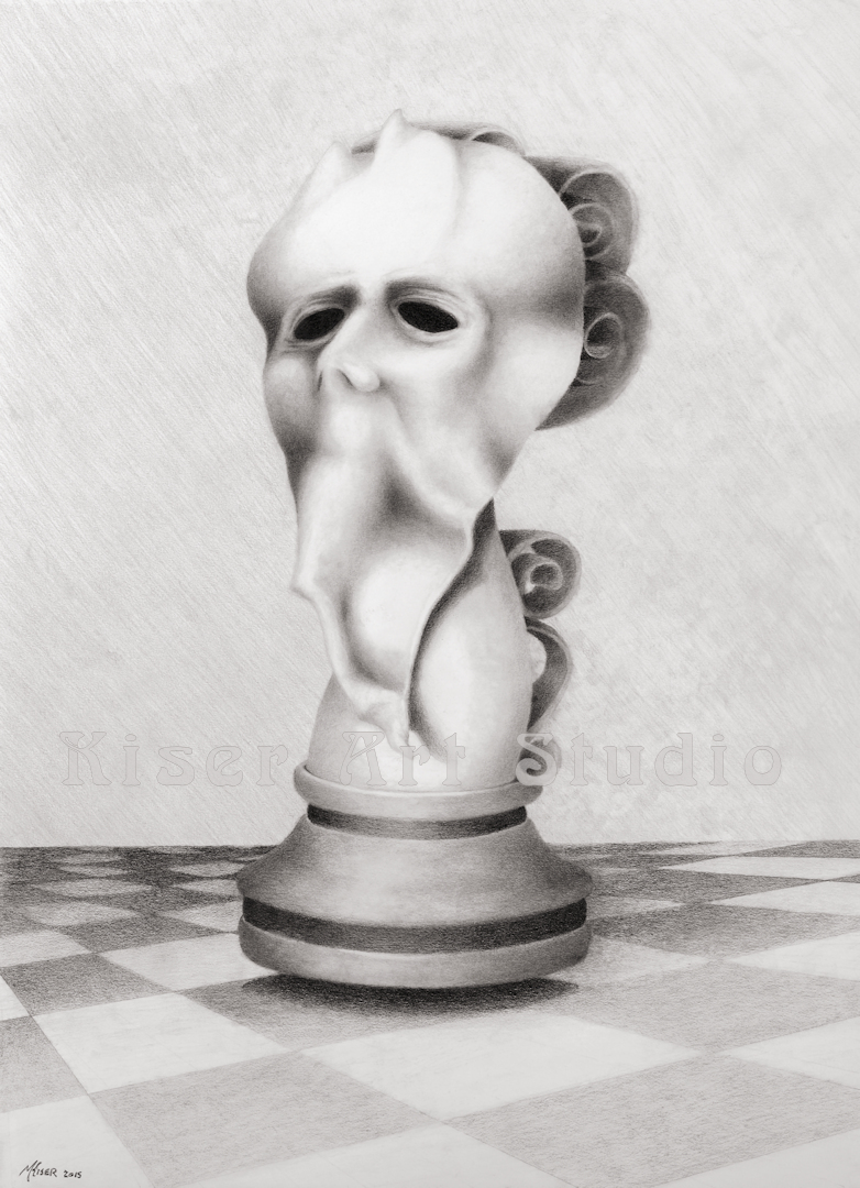 Graphite drawing, The Pawn, by Marty Kiser